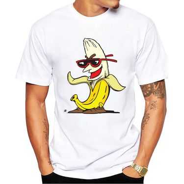 TEEHUB Funny Men T-Shirt Cool Banana Printed T Shirts Short Sleeve Tshirts Haruku Tee_voghion.com