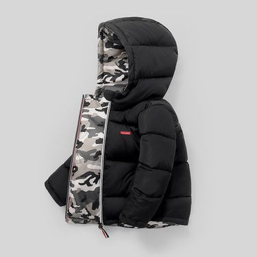 KIDS Clothing children's down cotton jackets , double sided wear for boys and girls, thickened winter cotton jackets_voghion.com