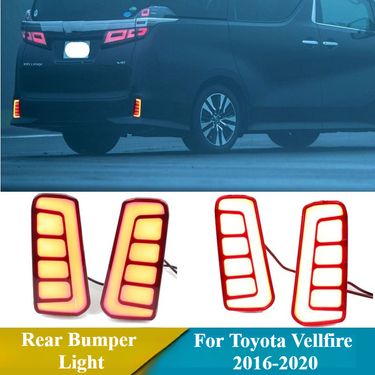 2PCS Reflector For Toyota Vellfire ALPHARD 2016 2017 2018 2019 2020 LED Rear Bumper Lights Fog Lamp Brake Light Turn Signal_voghion.com