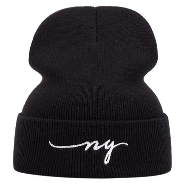 Hot Selling NY Embroidered Knitted Warm Unisex Outdoor Wool Autumn Winter Trendy Beanie Pullover Hat_voghion.com