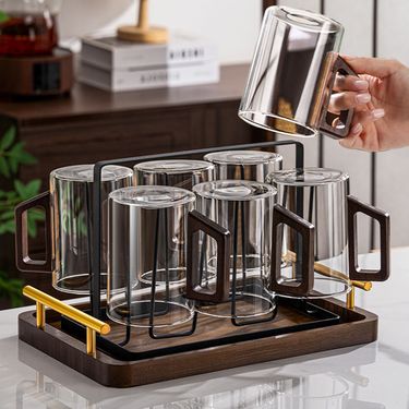 High Temperature Resistant Glass Home Living Room Coffee Table Light Luxury High-end Guest Drinking Water Tea Cup Set_voghion.com