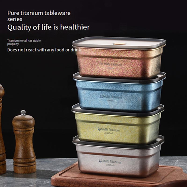 Pure Titanium Household Fresh Keeping Box Sealed Lunch Box With Lid Fruit Lunch Box Rectangular Refrigerator Storage Large Capacity_voghion.com