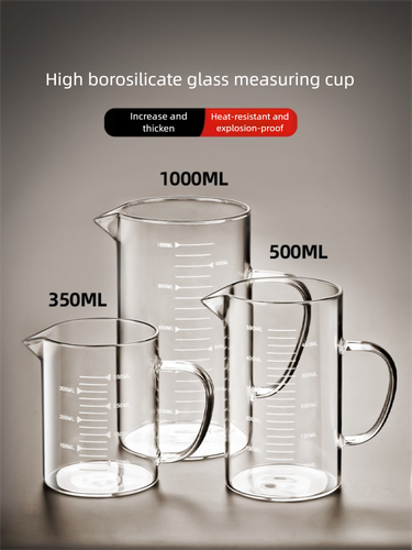 High Borosilicate Glass Measuring Children's Graduated Milk Microwave Safe Heating Breakfast Oatmeal Water Cup_voghion.com