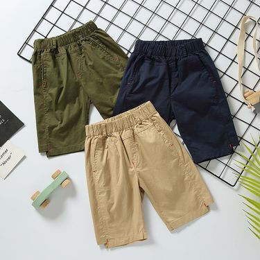 Kid's Clothing 2024 boys summer shorts thin children's cotton cropped pants small and medium children's woven casual pants_voghion.com