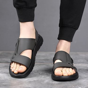 Sandals Summer Outdoor Non-slip Casual Leather Shoes Sport Driving Dual-use Business Slippers Men's Beach Shoes Wear Comfortable_voghion.com