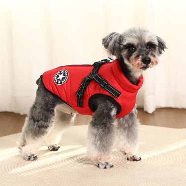 pet clothes dog jacket cotton clothes small dog two legged traction vest chest back winter warm clothing_voghion.com