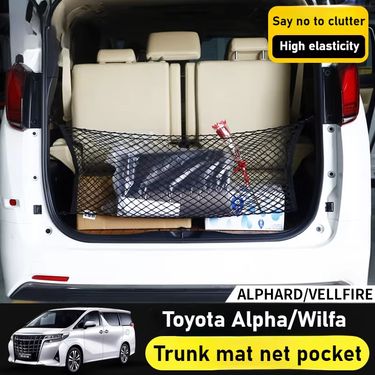For Toyota Alphard/Vellfire/Crown 2015-2024 Car Trunk Cargo Net Storage Organizer Waterproof Car Trunk Liner Net Bag Accessories_voghion.com