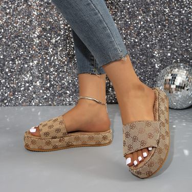 Plus-size Wedge Sandals One Line With Thick Sole Fashion Comfortable Sandal Women_voghion.com