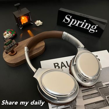 Over-Ear Bluetooth Headphones With Card Slot, Foldable Music Wireless Noise-Cancelling Earbuds_voghion.com