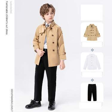 Mother & Kids Boys Autumn Jacket 2024 New Style Middle And Large Children's Host Speech Suit Children's Korean Style Fashion Windbreaker Manufacturer_voghion.com