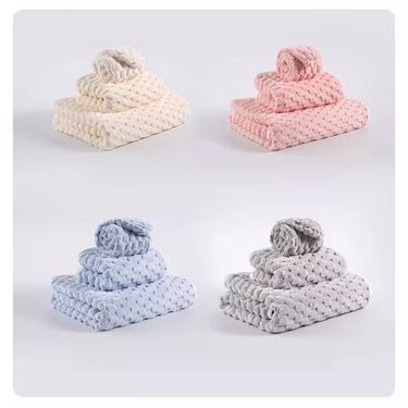 Bath Three-Piece Set Extra Large Thickened Hair Drying Cap Non-Pure Cotton Absorbent Quick-Dry Non-Shedding 2025 New_voghion.com