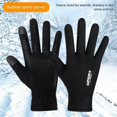 Non-Slip Touchscreen Thick Outdoor Sports Thickened Gloves Winter Warm Cycling Running_voghion.com