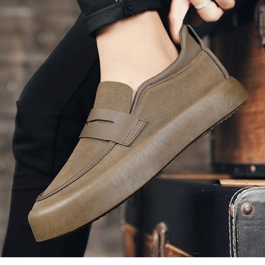 2024 spring new breathable Men's peas shoes Korean fashion casual shoes young men's shoes trendy single shoes_voghion.com