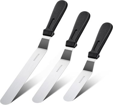 Patisserie Set Kootek 3 Scrapers - Angled Steel Sugar Art Tools_voghion.com