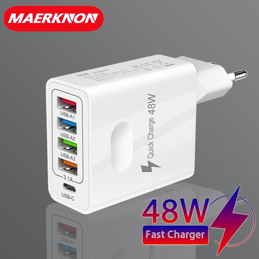 PD USB Charger 48W Type C Fast Charging Mobile Phone Adapter For IPhone Samsung Xiaomi Quick Charge 3.0 Wall Power Fast Charger_voghion.com