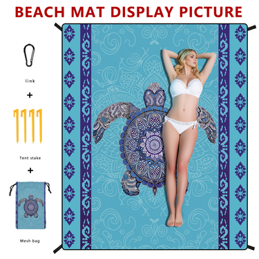 Swimming Towels One Piece Blue Turtle Beach Mat No Sand Camping Picnic Mat Outdoor Mat Nap Mat For Floor Laying_voghion.com