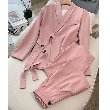 Women's Clothing Spring And Autumn New Temperament Professional Loose Casual Style Suit Two Piece Suit For Women_voghion.com