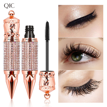 Queen's Scepter Diamond Waterproof Curly Flash Silk Fiber Mascara For Eyelash Extension Liquid Black Thick Eye Lashes Cosmetics_voghion.com