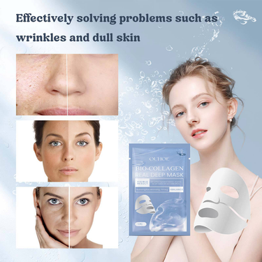 OUHOE Bio-Collagen Real Deep Mask, It Moisturizes Moisturizing Anti-Wrinkle Fade Out Fine Lines Smooth White Chun Water Skin Mask_voghion.com