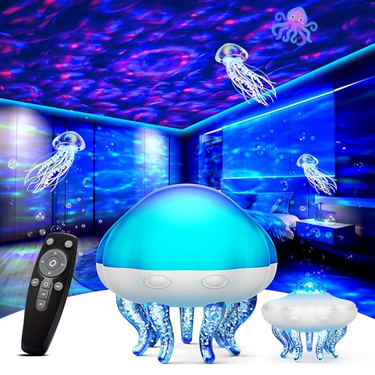 Jellyfish Projection Lamp - Dual Function- Projector And Night Light, USB Powered, Remote Control & Timer, Room Decor,Gift Loved By All Ages_voghion.com