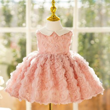 Girls High End Princess Dress Tutu Dress Host Dress Flower Girl Wedding Little Girl Birthday Children Light Luxury Niche_voghion.com