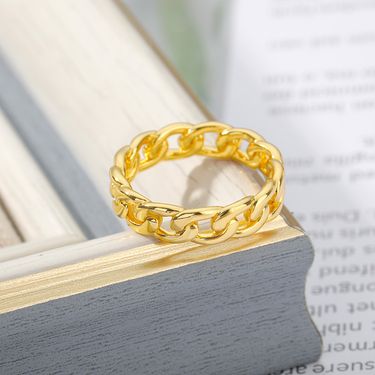 Hip Hop Cuban Chain Gold Plated Trendy Men's Ring_voghion.com