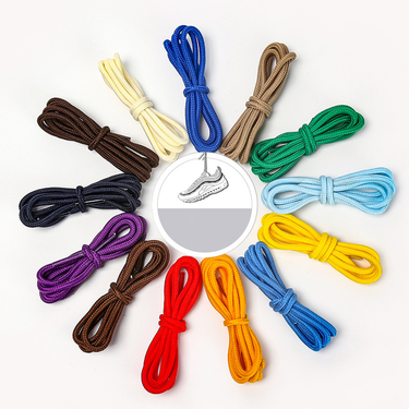 Shoe Accessories 4mm colorful polyester shoelaces suitable for coconut flying woven shoes, sneakers, hiking shoes, sneakers, hat ropes, trousers ropes_voghion.com