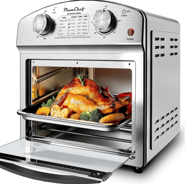 W1002P292361 12.5 Quart 7-in-1 Convection Toaster Oven, 1500W, Stainless Steel, With 5 Pre-Set Menus – Roast, Bake, Slope, Grill, Broil, Toast, Dehydrate & Defrost,11.8L Smart Oil-free Air Oven With_voghion.com
