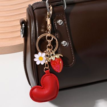 Heart Star Strawberry Grape Keychain New Cute Bag Car Couple Pendant_voghion.com