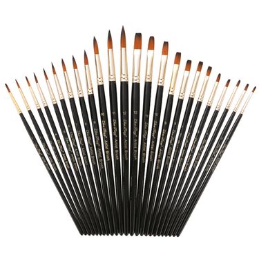 Cross-border 12 nylon wool brush two-color nylon wool brush round front watercolor brush art painting brush_voghion.com