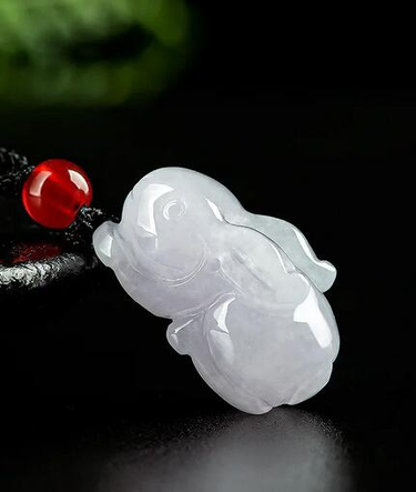 Pendentif lapin en Jade birman tridimensionnel, bijoux en jadéite, cadeaux pour femmes, amulette, collier d'émeraude naturelle, chaîne de pull_maomaolike.com