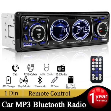 1din Car Radio Stereo MP3 Player Audio Bluetooth FM Receiver Dual USB Support AUX/USB/TF Card_voghion.com
