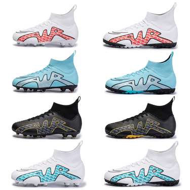 High top Football boot for boys and girls tf broken artificial lawn AG nail leather foot youth student training shoes_voghion.com