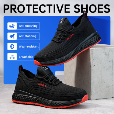 GUYISA Safety Shoes Men Steel Toe Shoes Rubber Sole Work Shoes Plus Size Small Size 35-50 9156_voghion.com