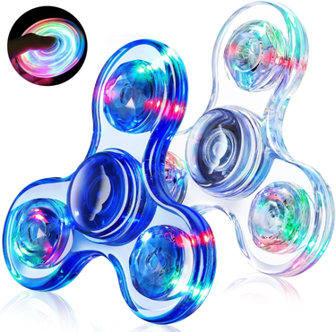 Fidget Spinner For Kids 2 Pack, Light Up Sensory Fidget Toys Adults Kids 4-8-12 With Autism ADHD, Anxiety Toys Stress Relief Teen Boy Gifts_voghion.com