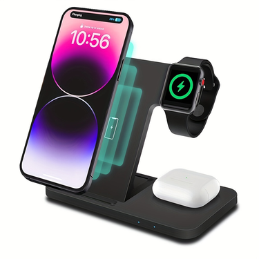 Wireless Charging Station, 3 In 1 Wireless Charger Stand, Multi Fast Wireless Charging Dock For IPhone 14/14_voghion.com
