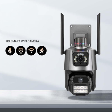 Dual-Lens PTZ Security Camera - Outdoor Waterproof WiFi Surveillance Camera With Dual View_voghion.com