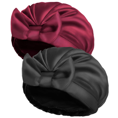 Solid Color Bowknot Shower Head Wrap Silk Satin Perm Cap Home Use Yiwu Manufacturer_voghion.com