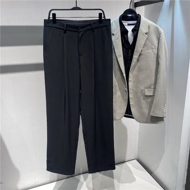 Men's Clothing Spring and summer casual thin wide-leg pants summer men's new Korean version anti-wrinkle black loose casual pants GC102802A_voghion.com