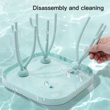 Green Multifunctional Portable Drying Frame Baby Bottle Holder Removable Drainage Stand_voghion.com