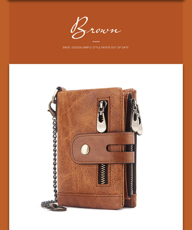 Explosive top layer cattle pickup bag three fold money clip rfid men's short leather wallet_voghion.com