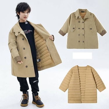 2025 New Three In One Down Cotton Jacket Long Boy Thick Warm Cotton Jacket Middle And Large Children Handsome Cotton Jacket_voghion.com
