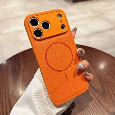 Retro Leather Magnetic Phone Case For Iphone 17 Air 14 15 16 12 13 Pro Max Wireless Charge Shockproof Protector_voghion.com