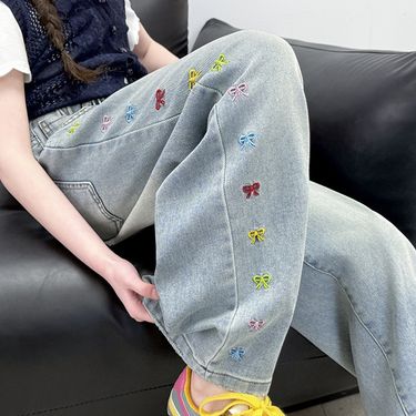 F8806 Embroidered Denim New Children's Miscellaneous European And American Jeans_voghion.com