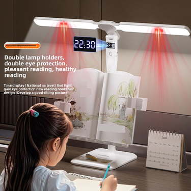 LED Study Lamp With Book Holder & Posture Correction, AA-Grade Lighting, Touch Control, 80-89 CRI, CE Certified (Model 903A)_voghion.com