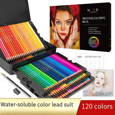 120-Color Watercolor Pencils Set, Professional Artist Coloring Pencils With Metal Case, Vibrant & Blendable For Sketching, Drawing & Painting_voghion.com