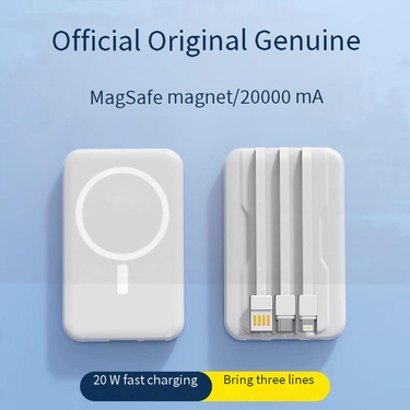 20000 MAh Mini Wireless Magnetic Treasure, Light And Portable, With Built In Wire Fast Charging Mobile Power Bank_voghion.com