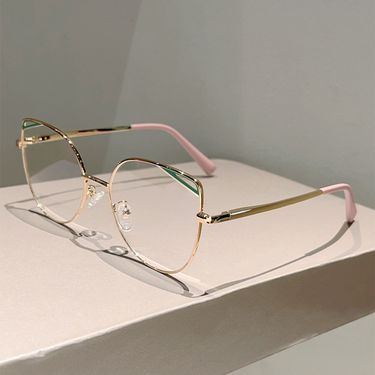 New Cat Eye Hollow Out No Makeup High-end Fashion Plain Simple Versatile Can Be Fitted With Prescription Anti-blue Light_voghion.com