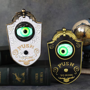 Halloween One-Eyed Doorbell Decor LED Blinking Illuminating Sound-Emitting Eye Doorbell Bar Trapped Room Accessory Props_voghion.com