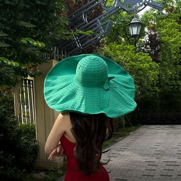 New 20cm Wide Brim Sun For Women, Summer Vacation Travel UV Protection Fisherman Hat_voghion.com